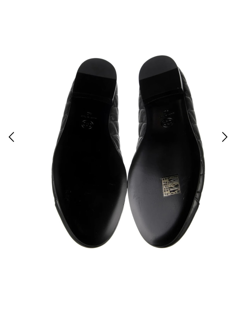 Chanel Black Quilted Calfskin Interlocking CC Ballet Flats Size 40 - Picture 7 of 7